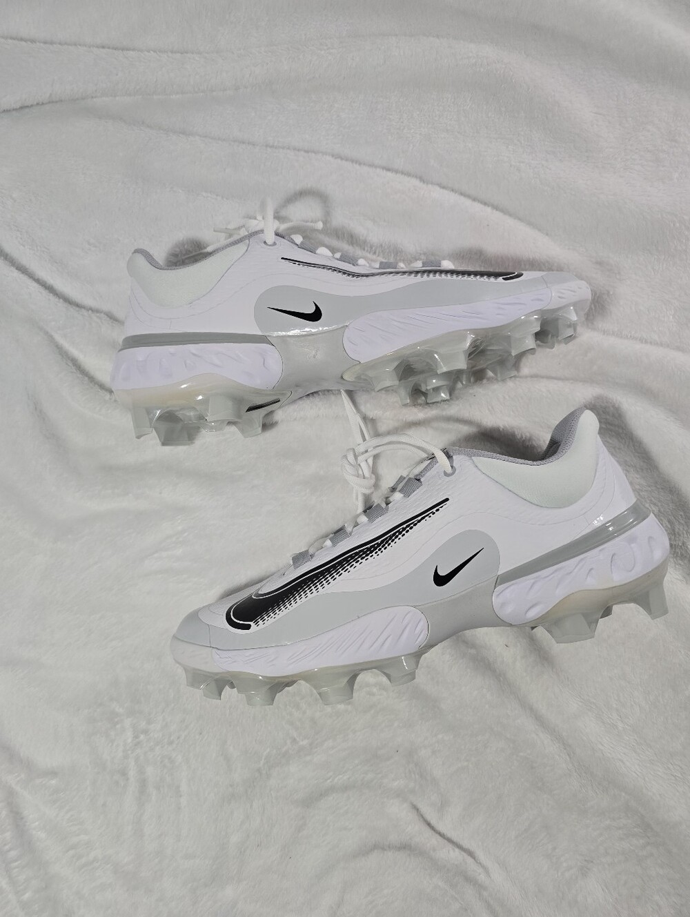 Nike Alpha Huarache Elite 4 Low MCS  FD6255-100 White Baseball Cleats - Size 13